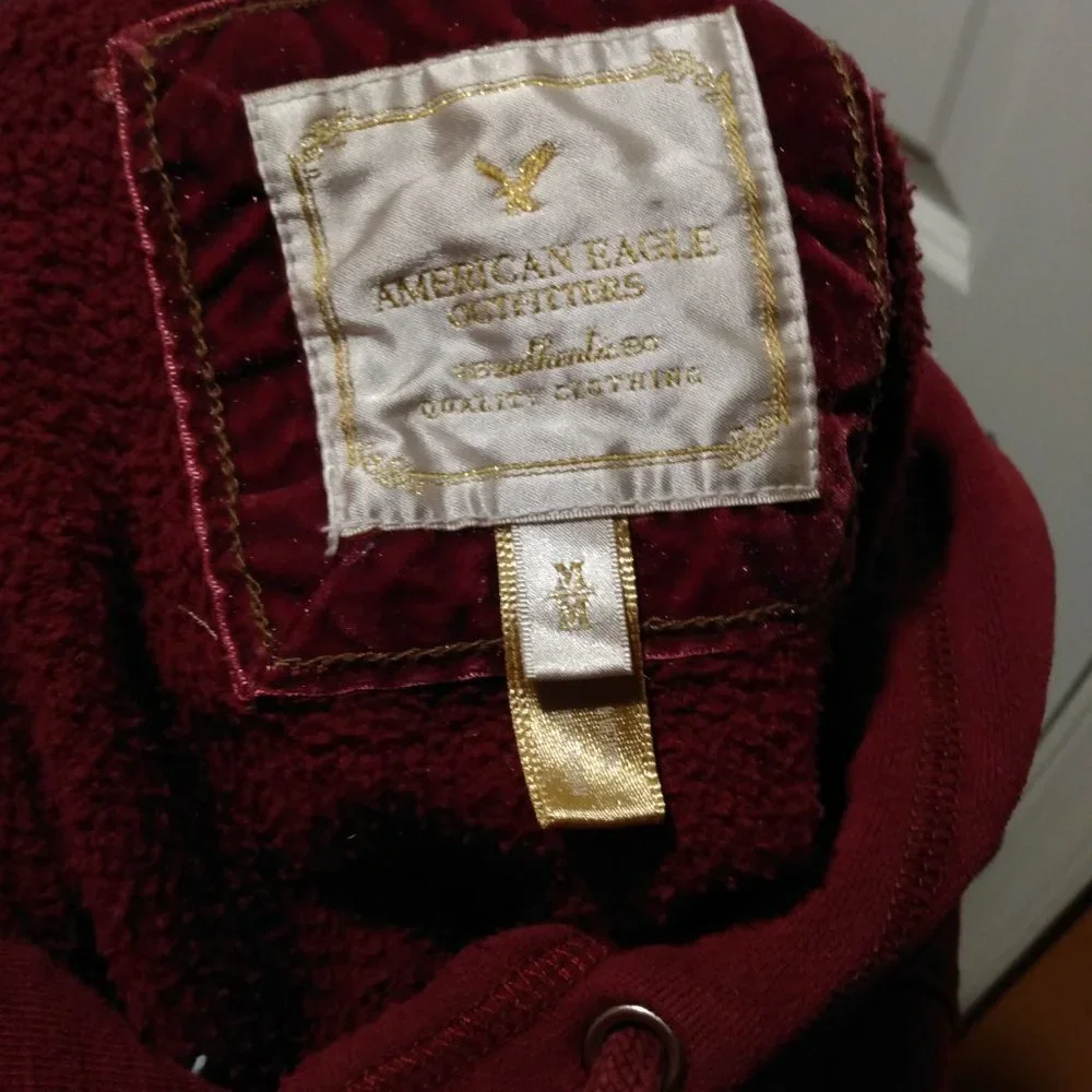 SOLD Burgundy American Eagle Hoodie - Picture 7 of 7